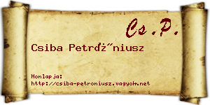 Csiba Petróniusz névjegykártya